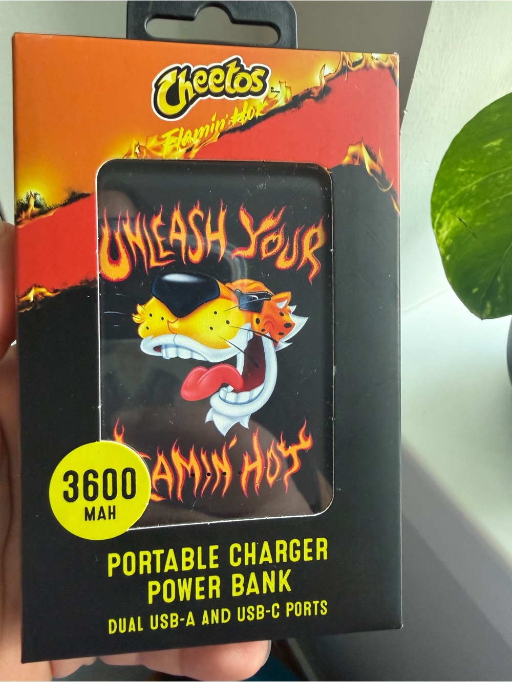 Flamin' Hot Black Portable Charger Power Bank - 3600mAh